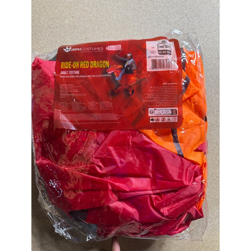 Morph Costumes Ride-On Red Dragon Adult Inflatable Costume One Size - Picture 2 of 4